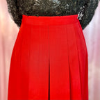 1970s Red pleated skirt, by Cacharel, size 6