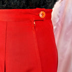 1970s Red pleated skirt, by Cacharel, size 6