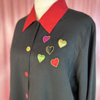 1990s Black & red blouse, by Essence, size 24