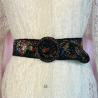 1980s swirling beaded belt, size 10/12