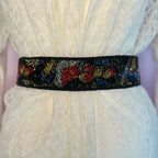 1980s swirling beaded belt, size 10/12