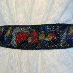 1980s swirling beaded belt, size 10/12