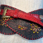 1980s Statement cincher belt, handmade, size 14 - 16