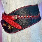 1980s Statement cincher belt, handmade, size 14 - 16