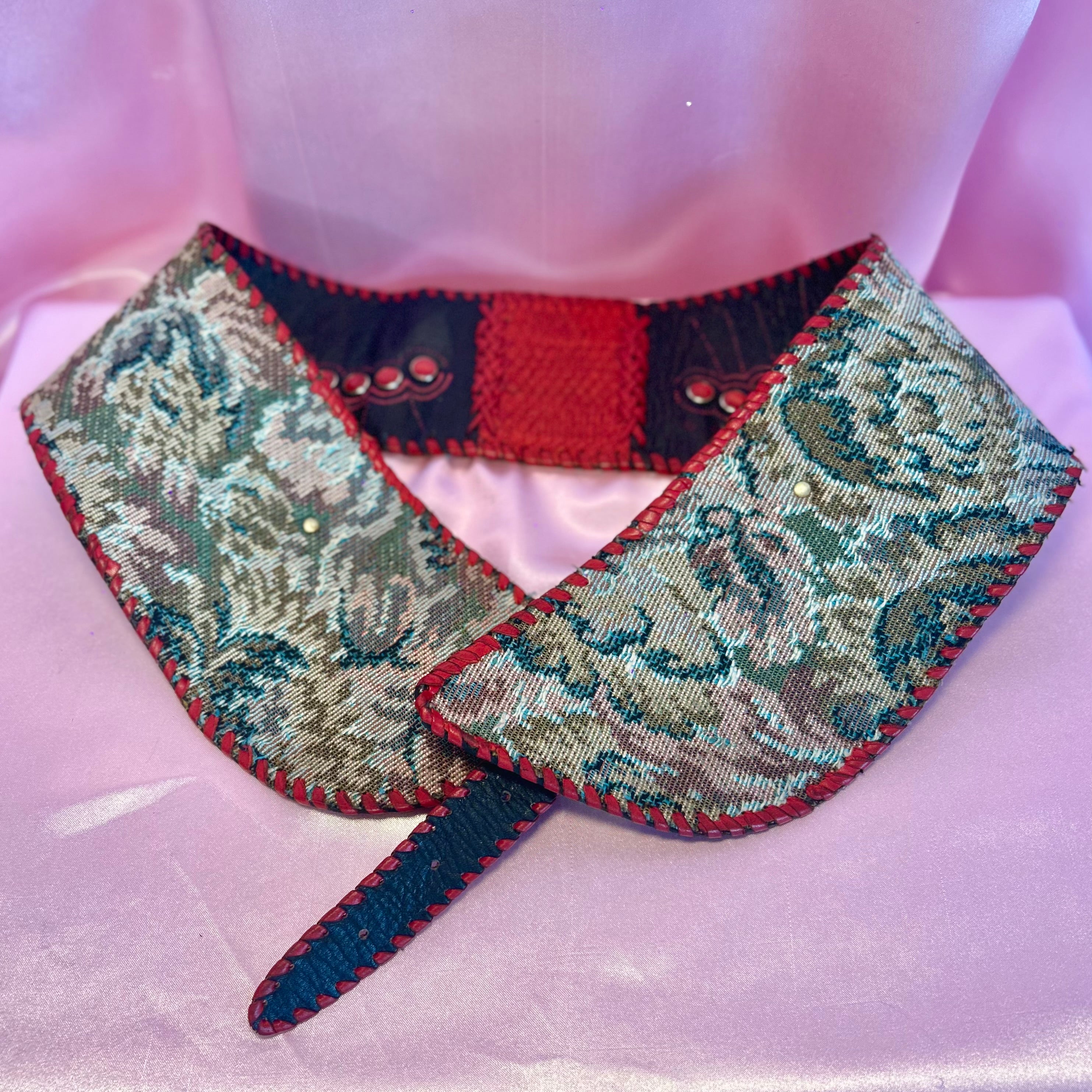 1980s Statement cincher belt, handmade, size 14 - 16