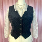 1980s Black velvet jacket, Unbranded, size 12/14