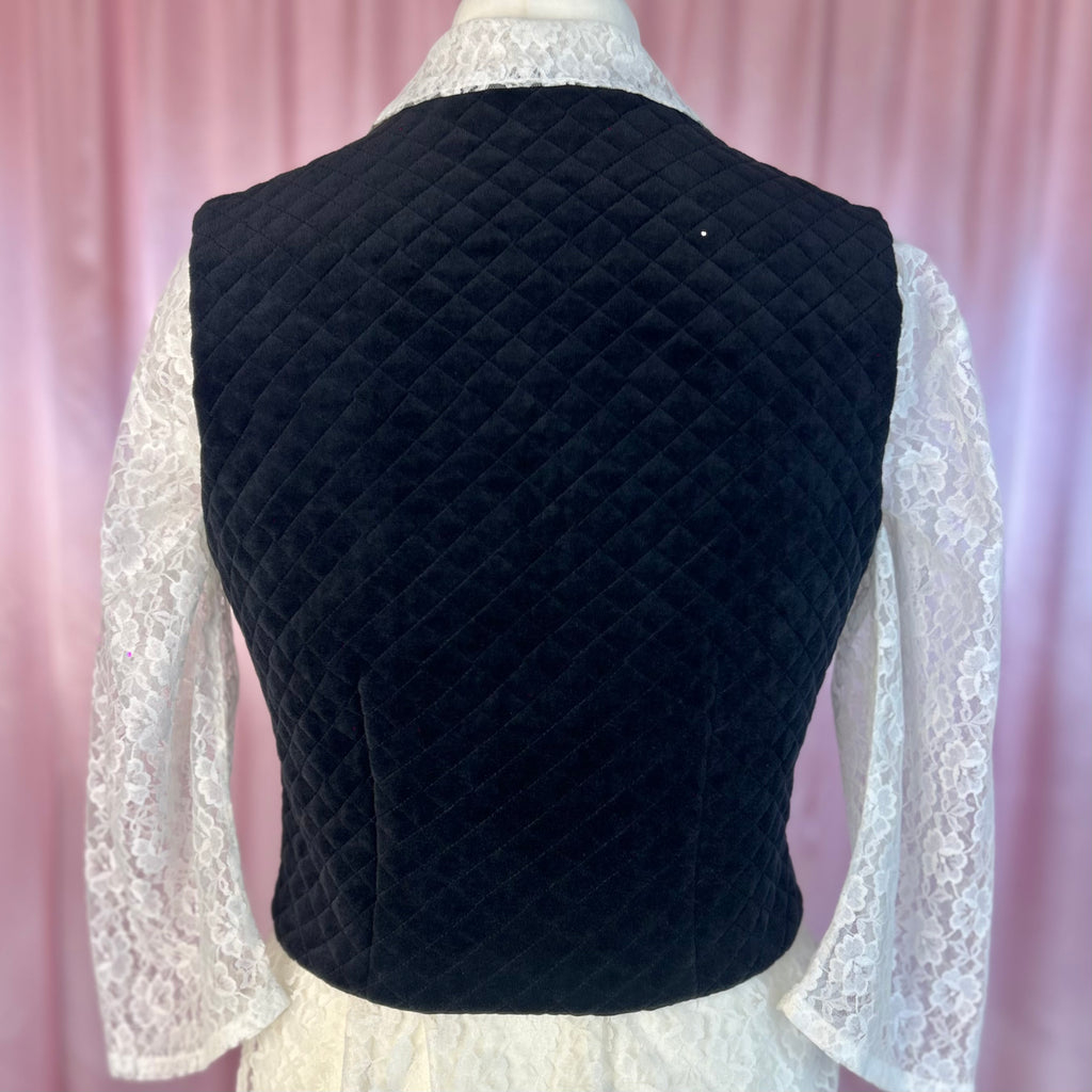 1980s Black velvet jacket, Unbranded, size 12/14