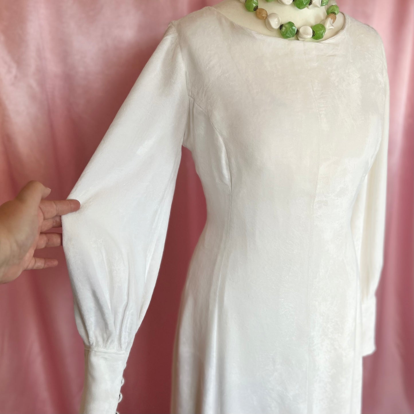 1970s Velvet wedding dress, Handmade, size 14