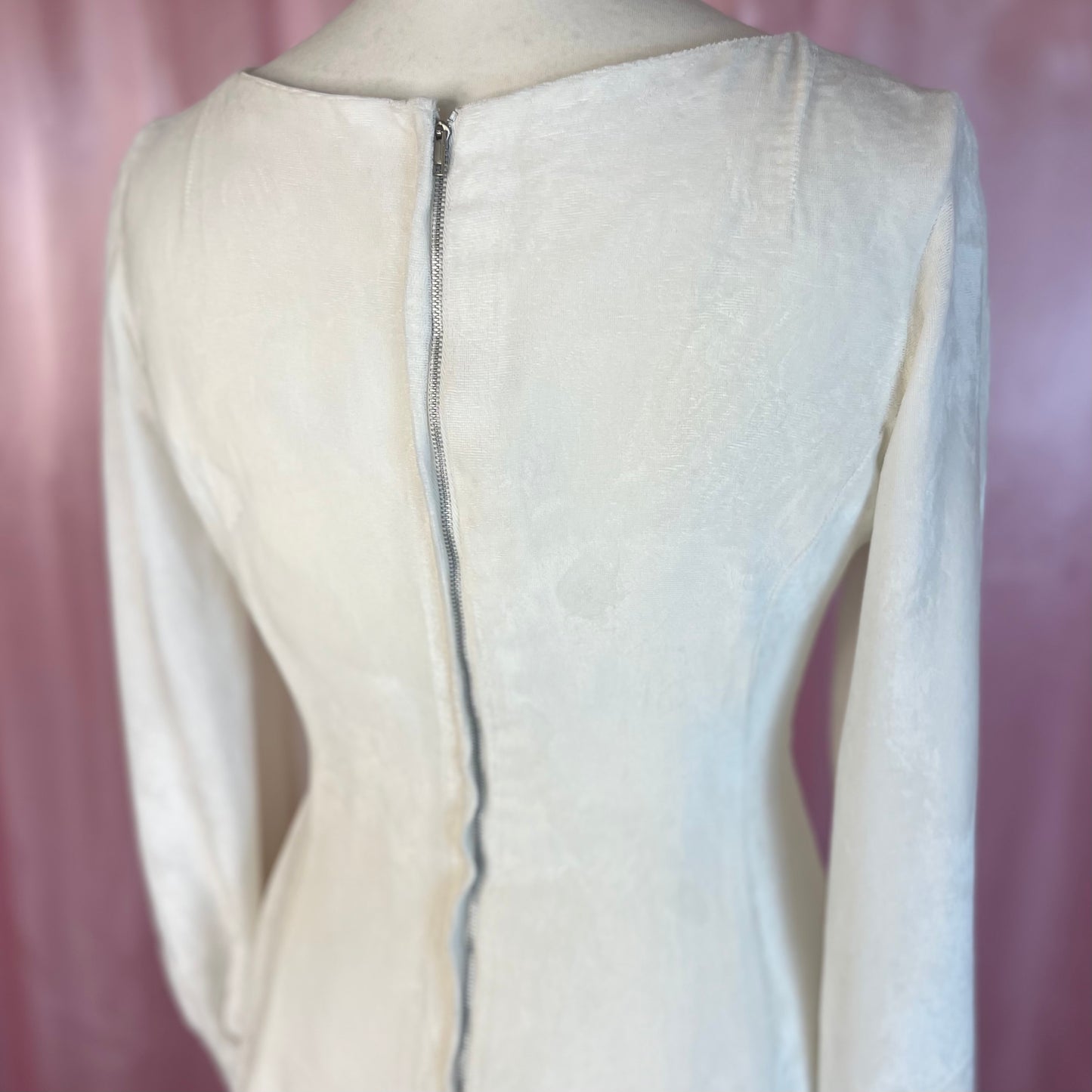 1970s Velvet wedding dress, Handmade, size 14