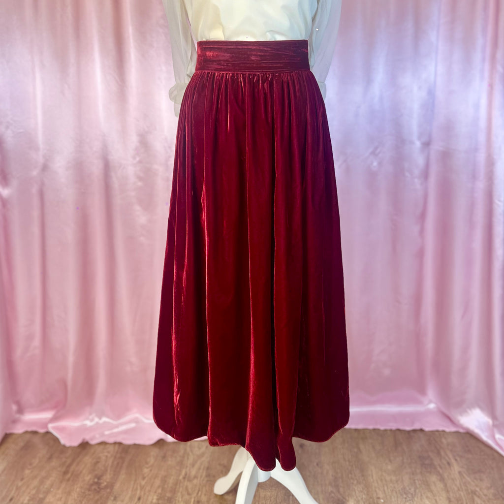 1990s Red velvet skirt, by Opera @ Richards, size 12