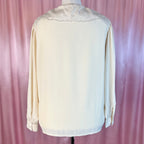 1980s Cream embroidered blouse, by C&A, size 20