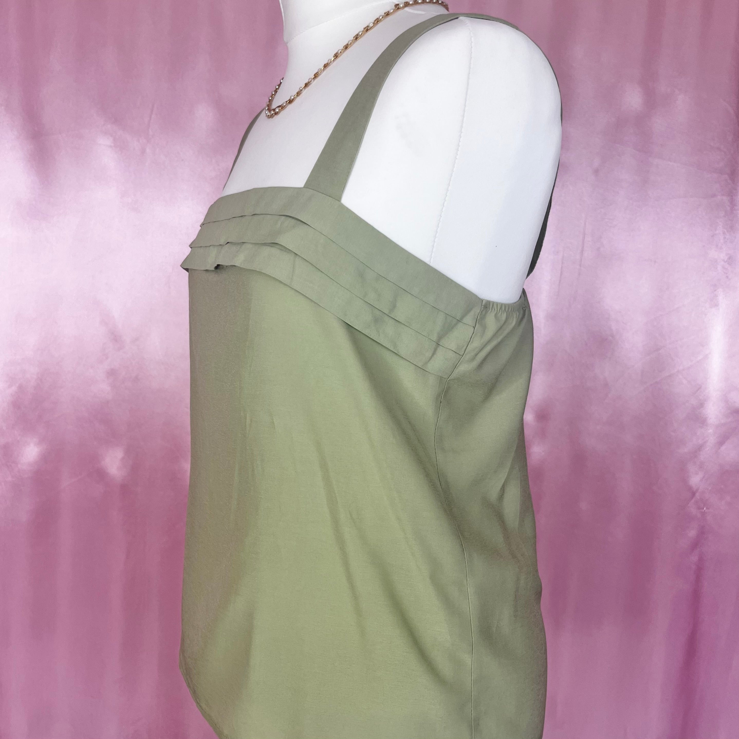 1980s Khaki vest top, unbranded, size 10
