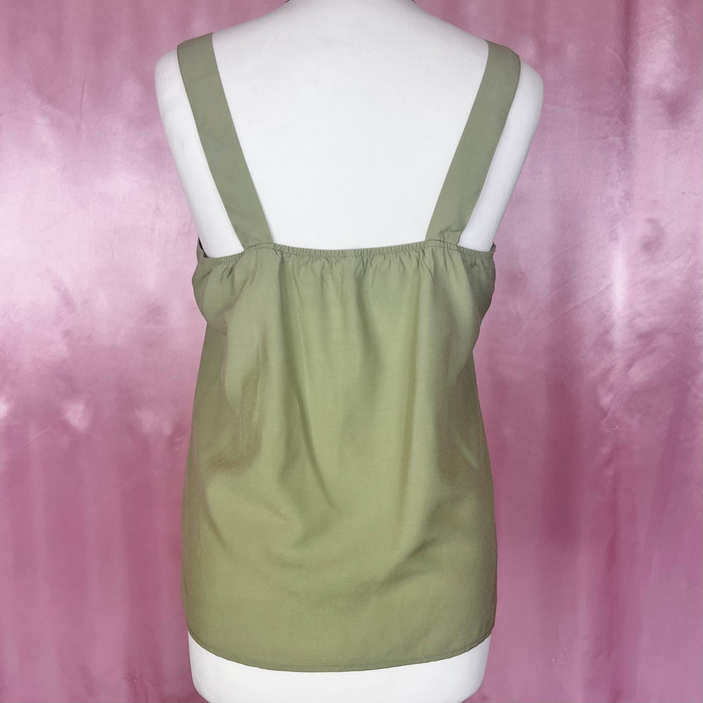 1980s Khaki vest top, unbranded, size 10