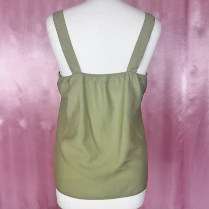 1980s Khaki vest top, unbranded, size 10
