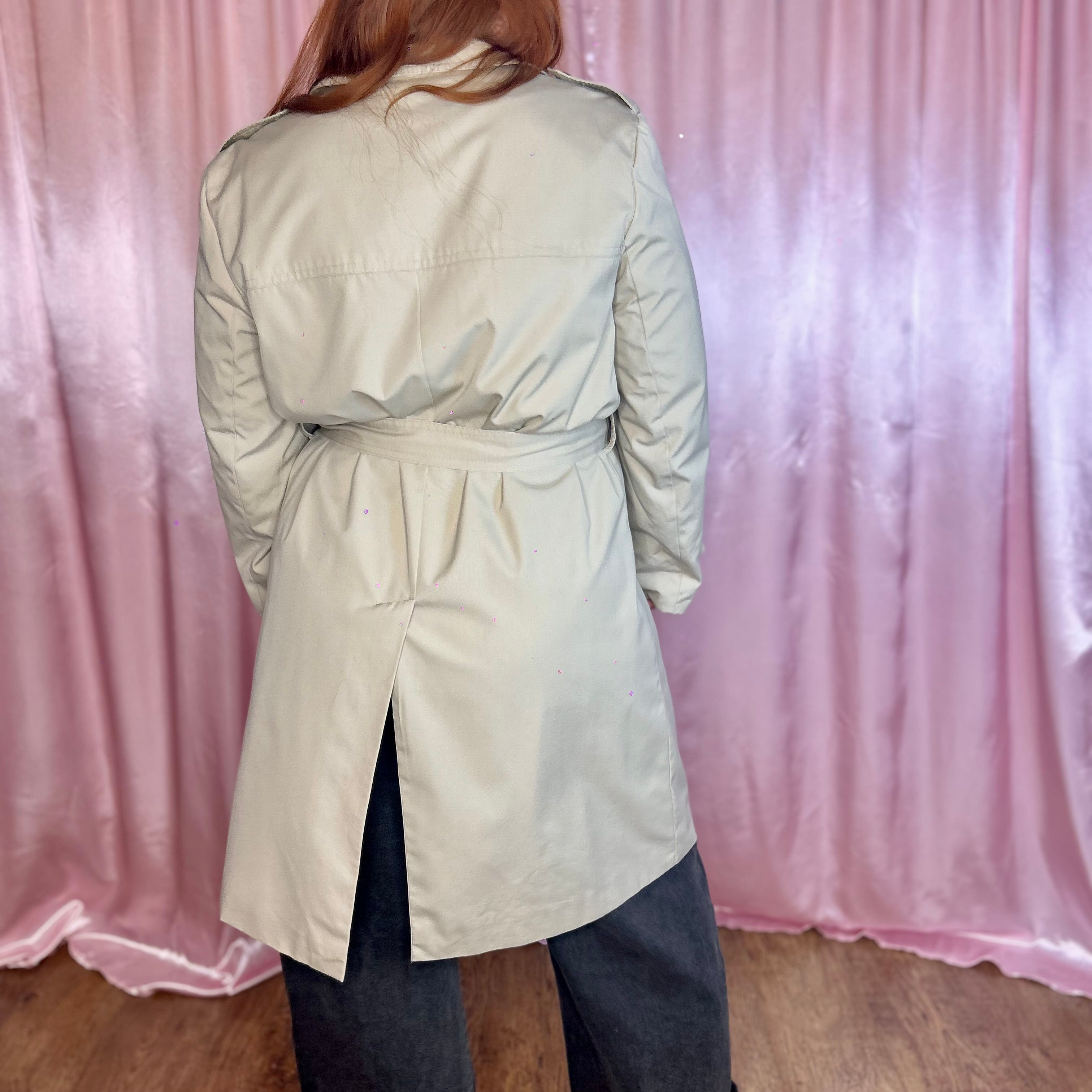 1980s Beige trench coat, by St Michael, size 20