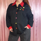 1990s Black & red blouse, by Essence, size 24