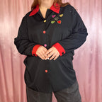 1990s Black & red blouse, by Essence, size 24