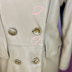 1980s Taupe leather trench coat, unbranded, size 16