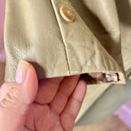 1980s Taupe leather trench coat, unbranded, size 16