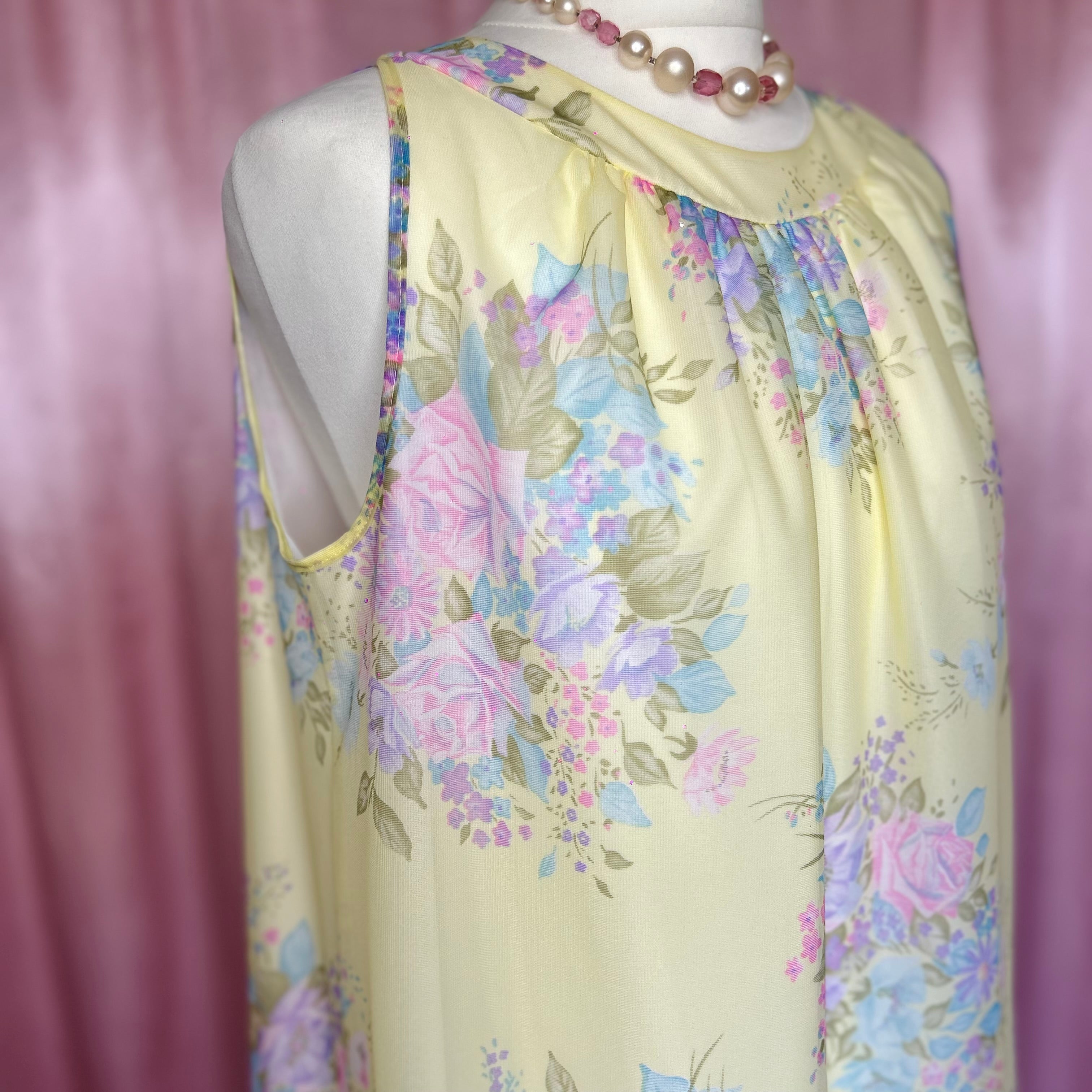 1960s Yellow floral nightgown, by St Michael, size 16