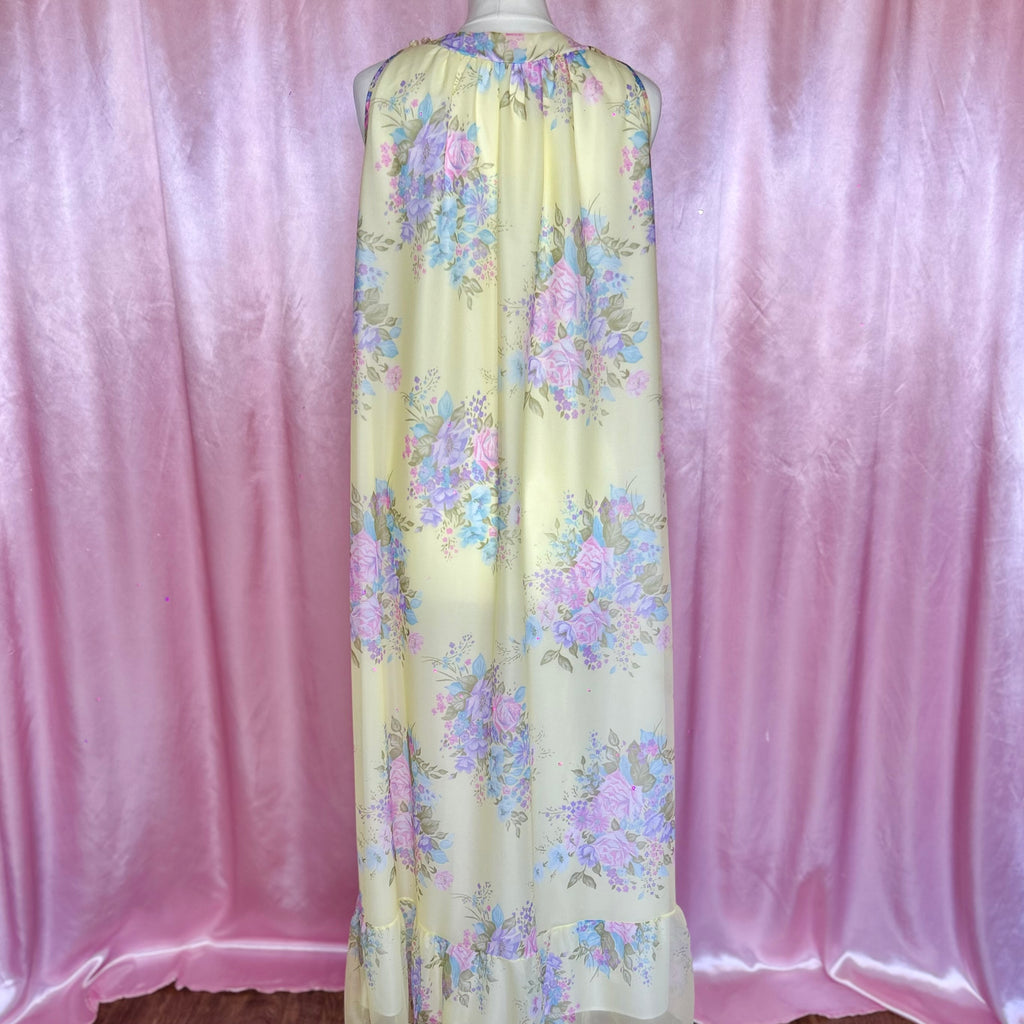 1960s Yellow floral nightgown, by St Michael, size 16