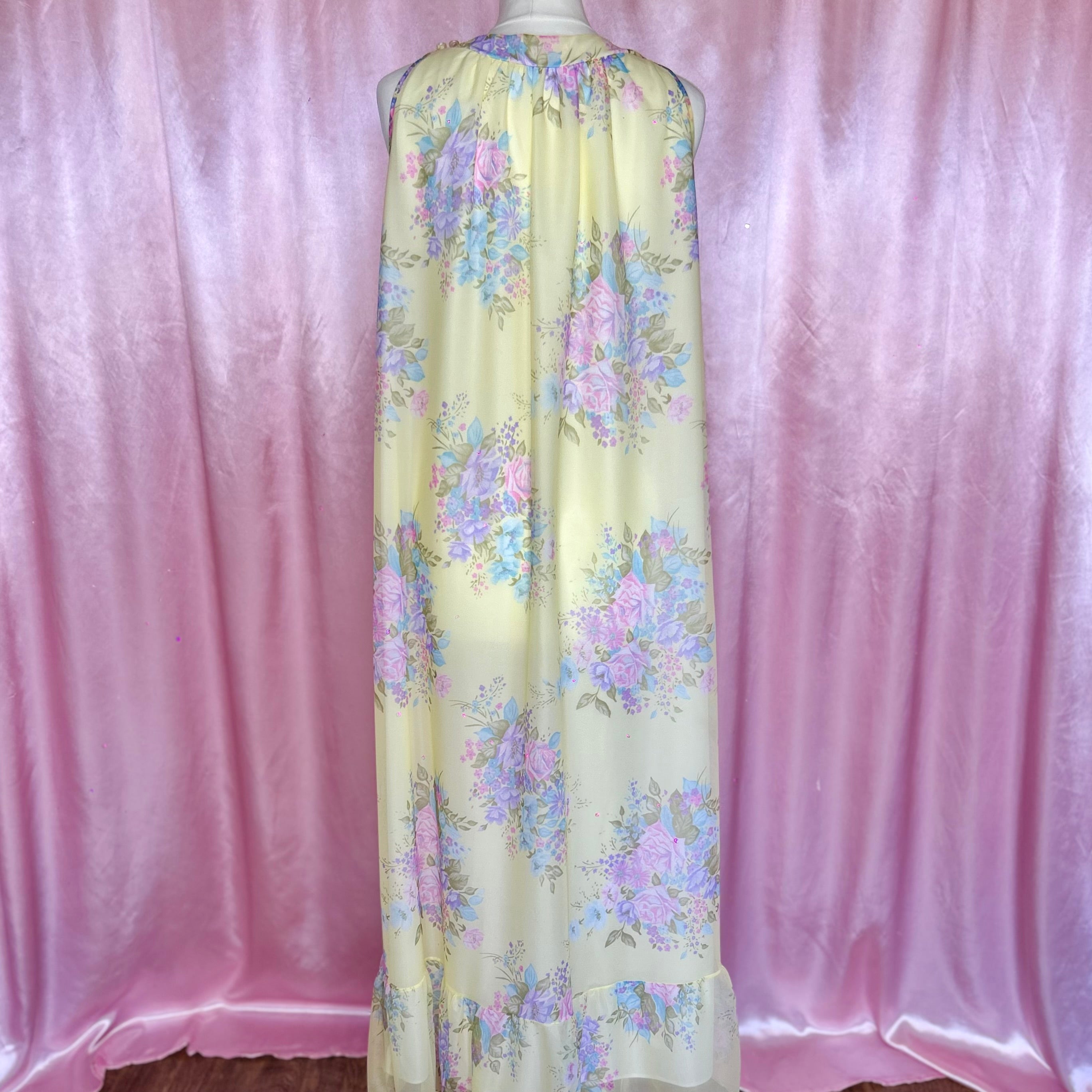 1960s Yellow floral nightgown, by St Michael, size 16
