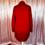 1980s Red mohair coatigan, unbranded, size 18