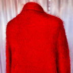 1980s Red mohair coatigan, unbranded, size 18