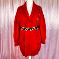1980s Red mohair coatigan, unbranded, size 18