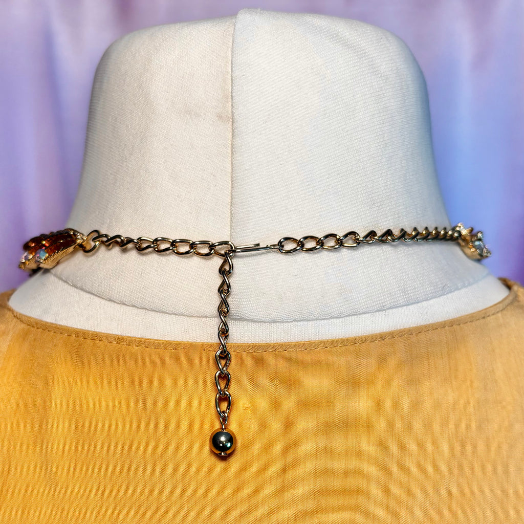 1980s Gold AB diamanté necklace