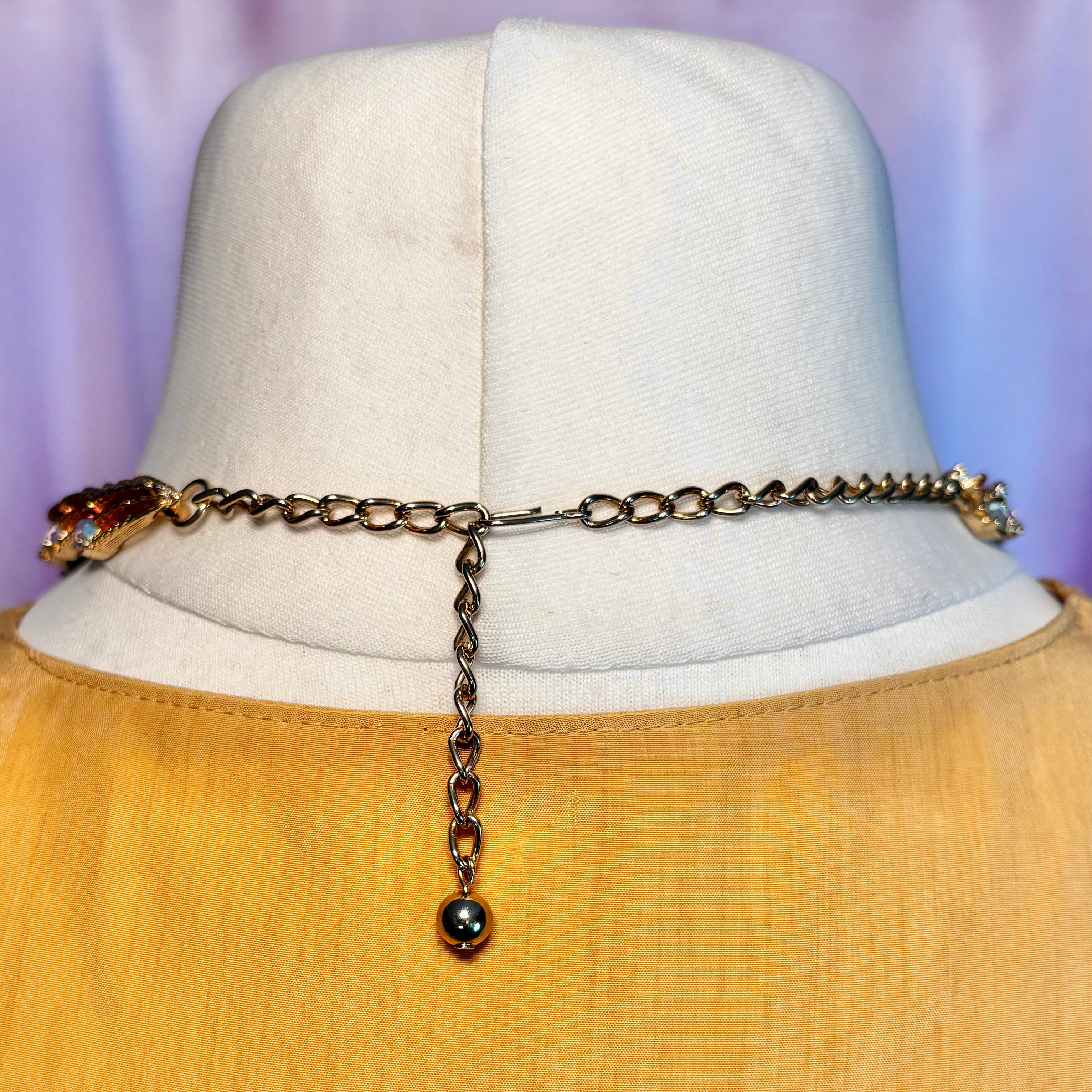 1980s Gold AB diamanté necklace