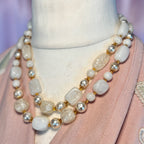1980s White & pearl effect bead necklace