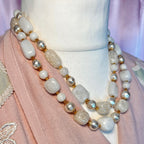 1980s White & pearl effect bead necklace