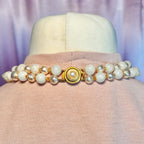 1980s White & pearl effect bead necklace