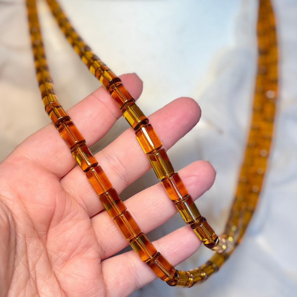 1980s Amber glass necklace