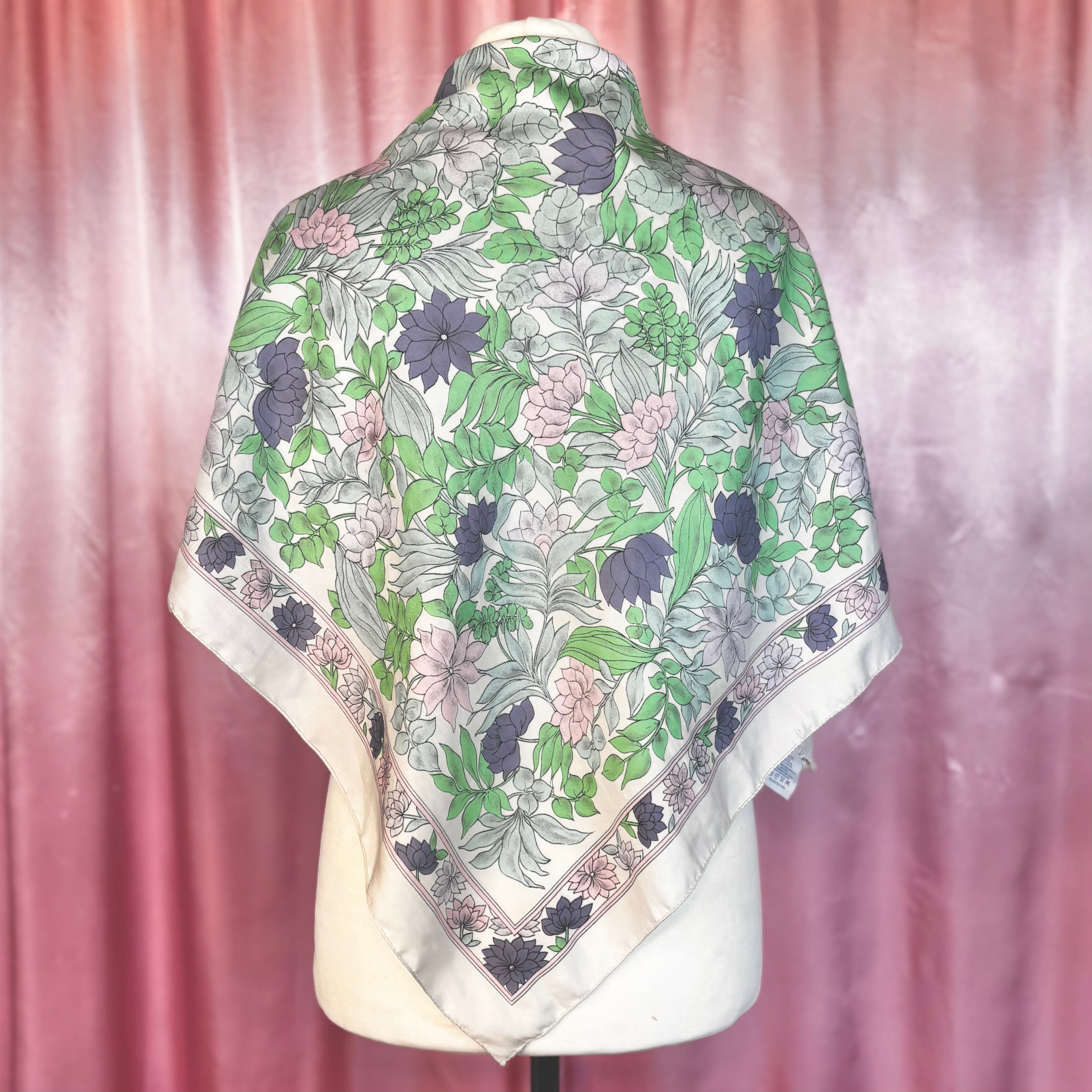 1980s Pastel floral scarf, by Eastex