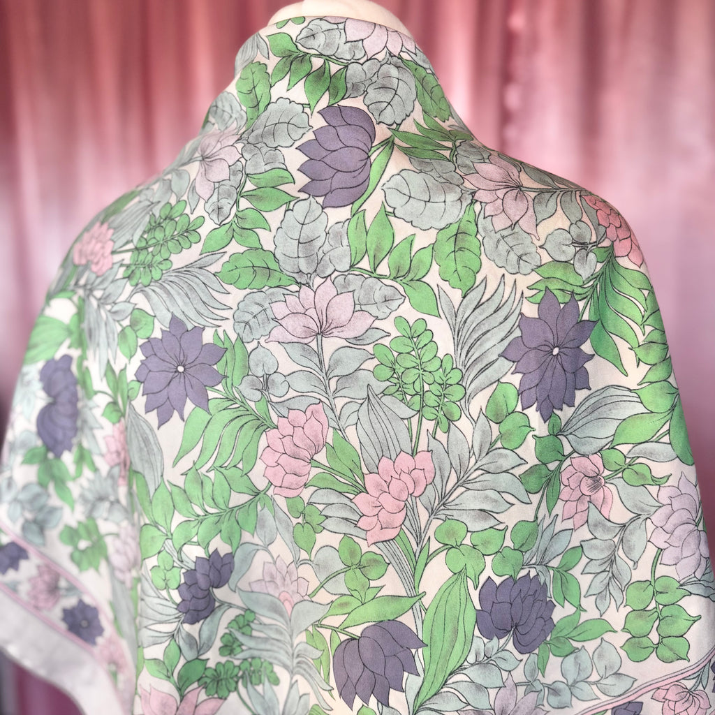 1980s Pastel floral scarf, by Eastex