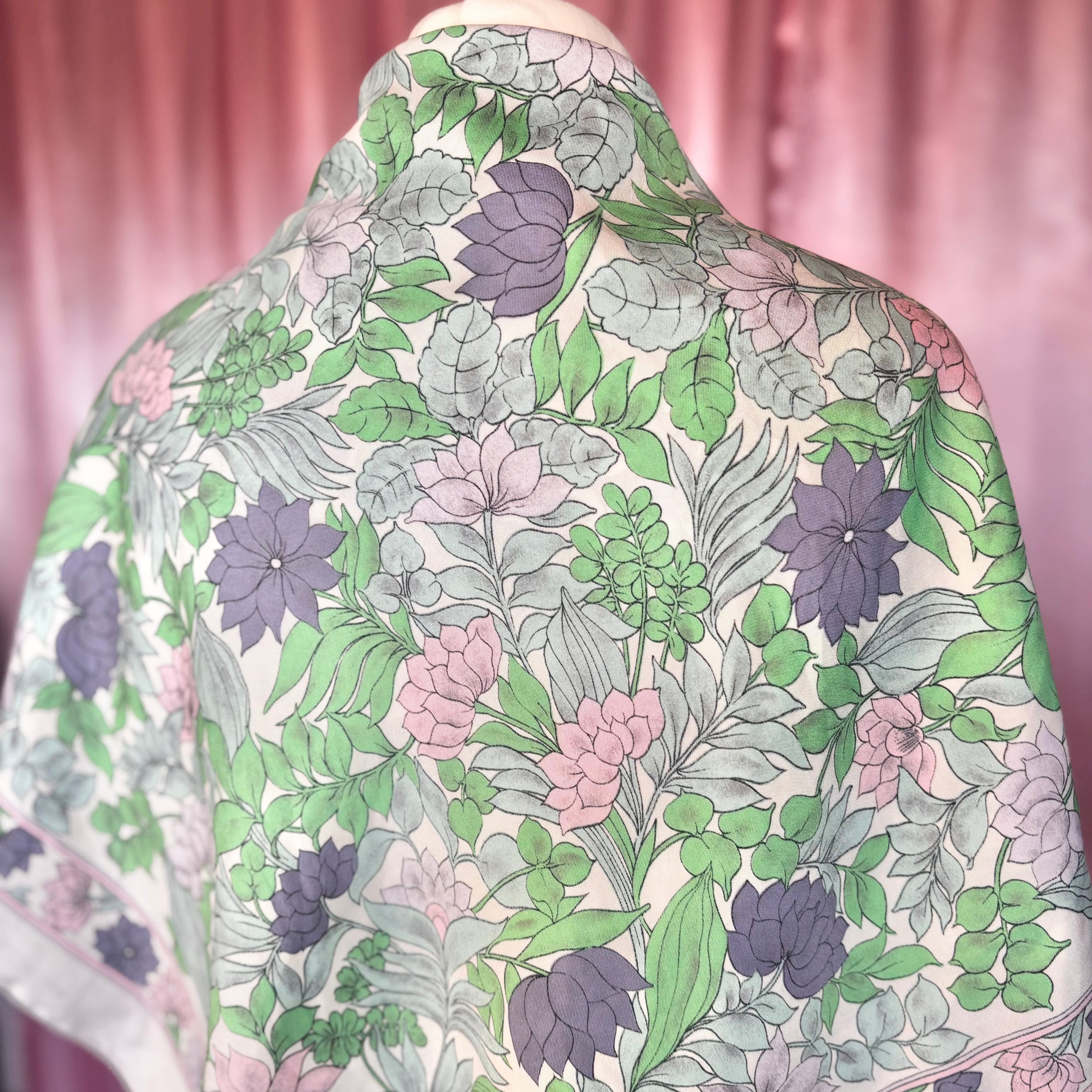 1980s Pastel floral scarf, by Eastex