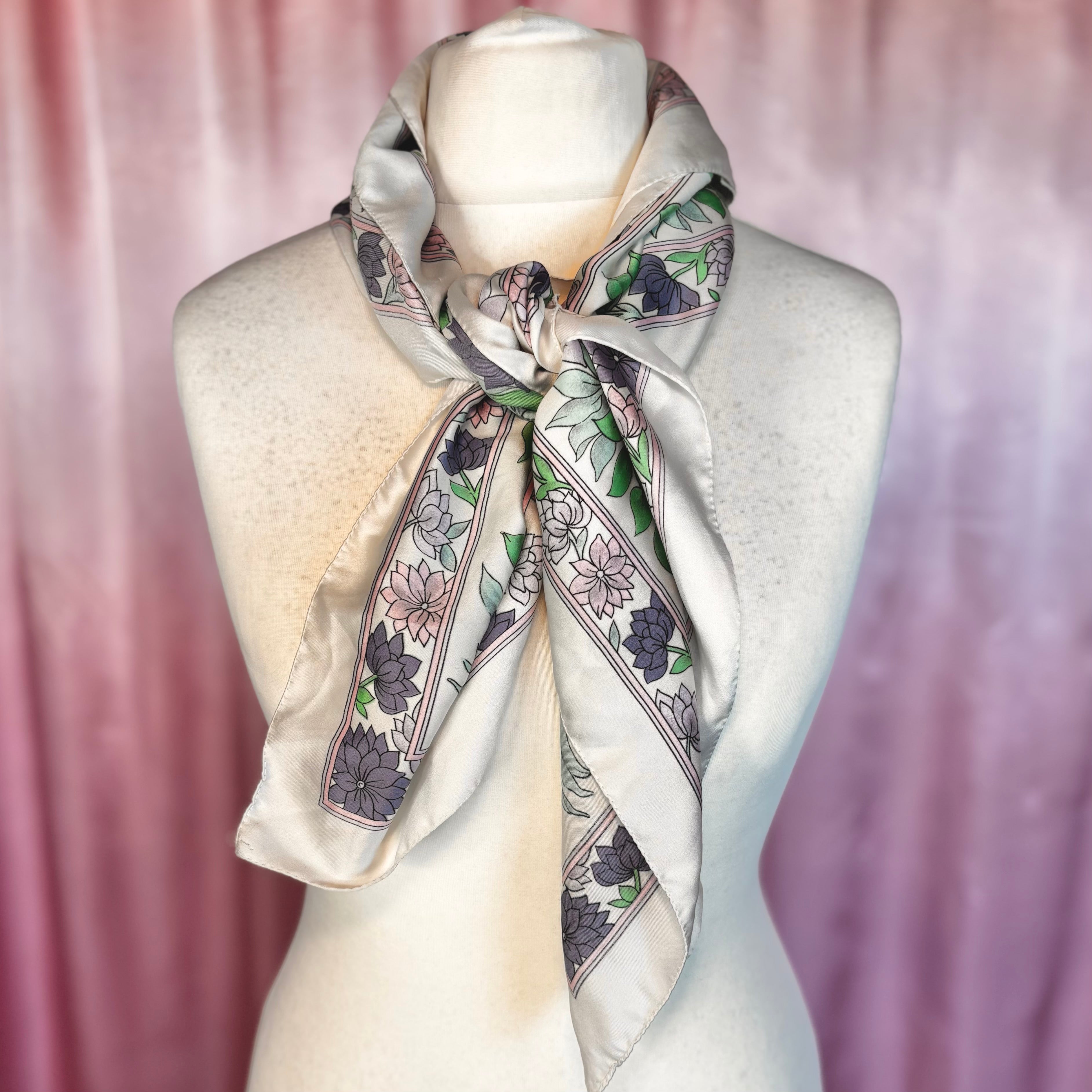1980s Pastel floral scarf, by Eastex