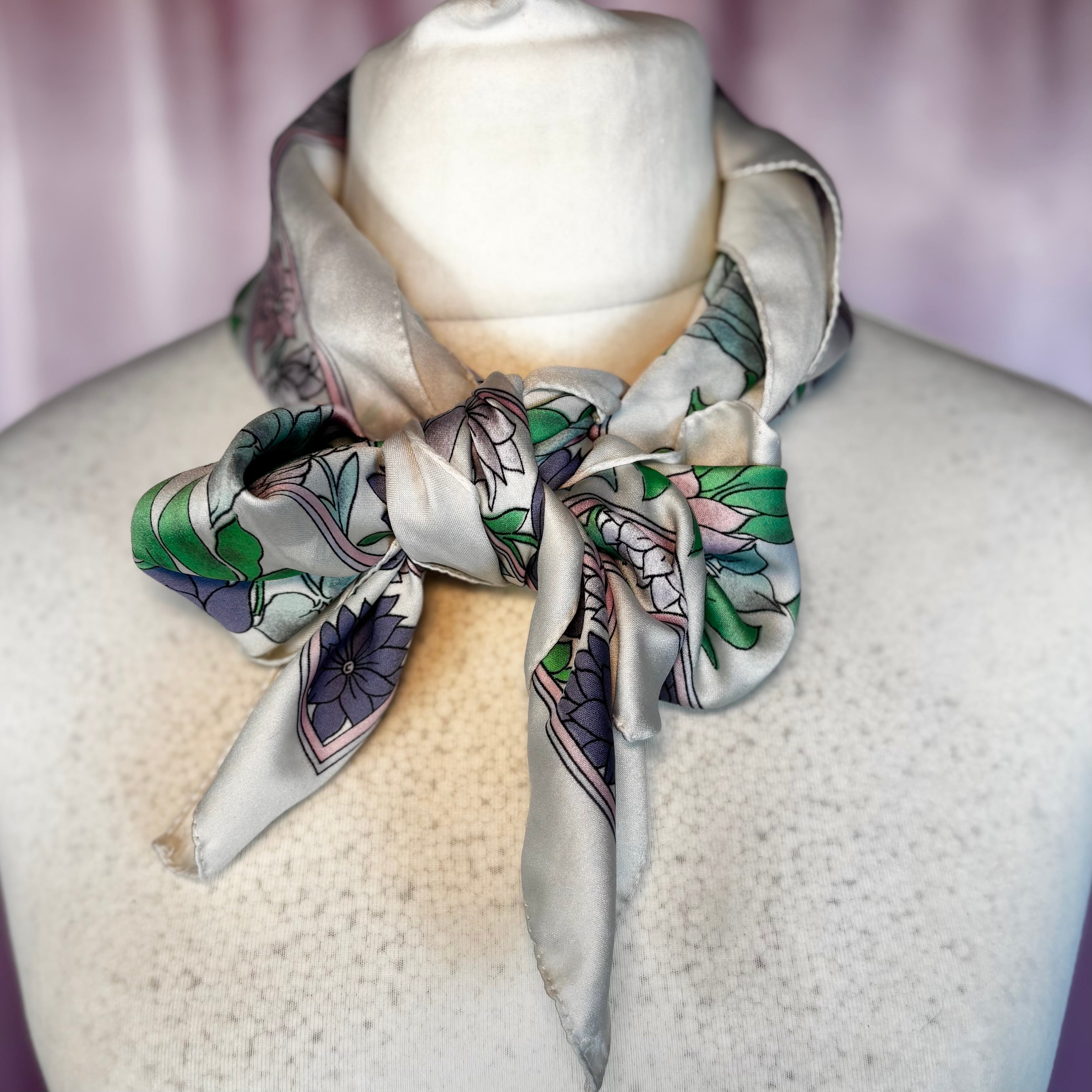 1980s Pastel floral scarf, by Eastex