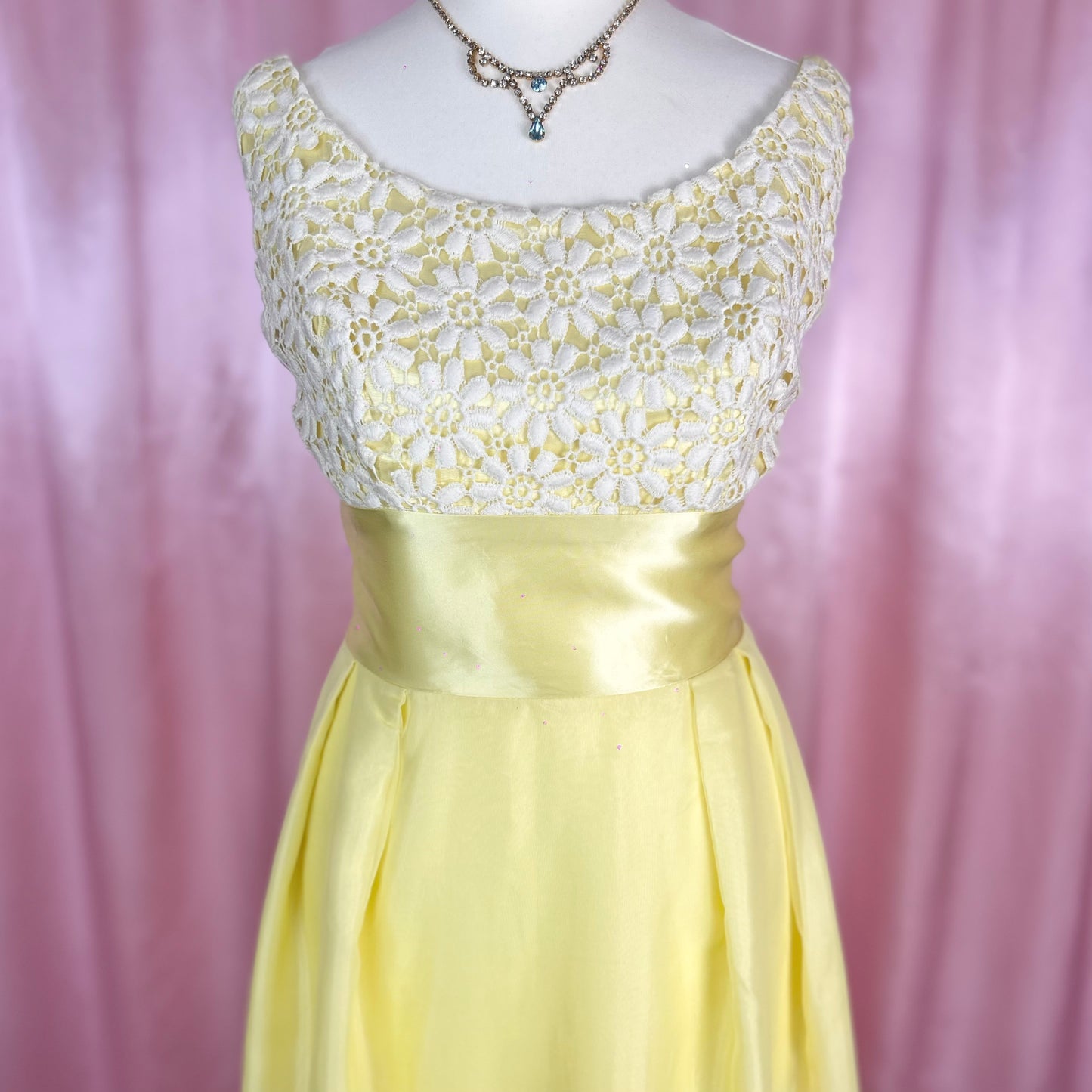 1960s Yellow maxi dress, handmade, size 6