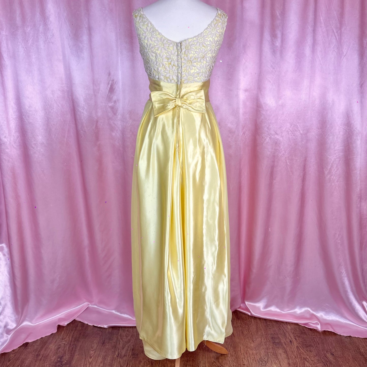 1960s Yellow maxi dress, handmade, size 6