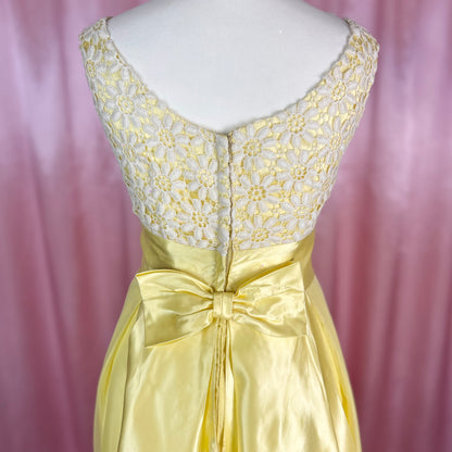 1960s Yellow maxi dress, handmade, size 6