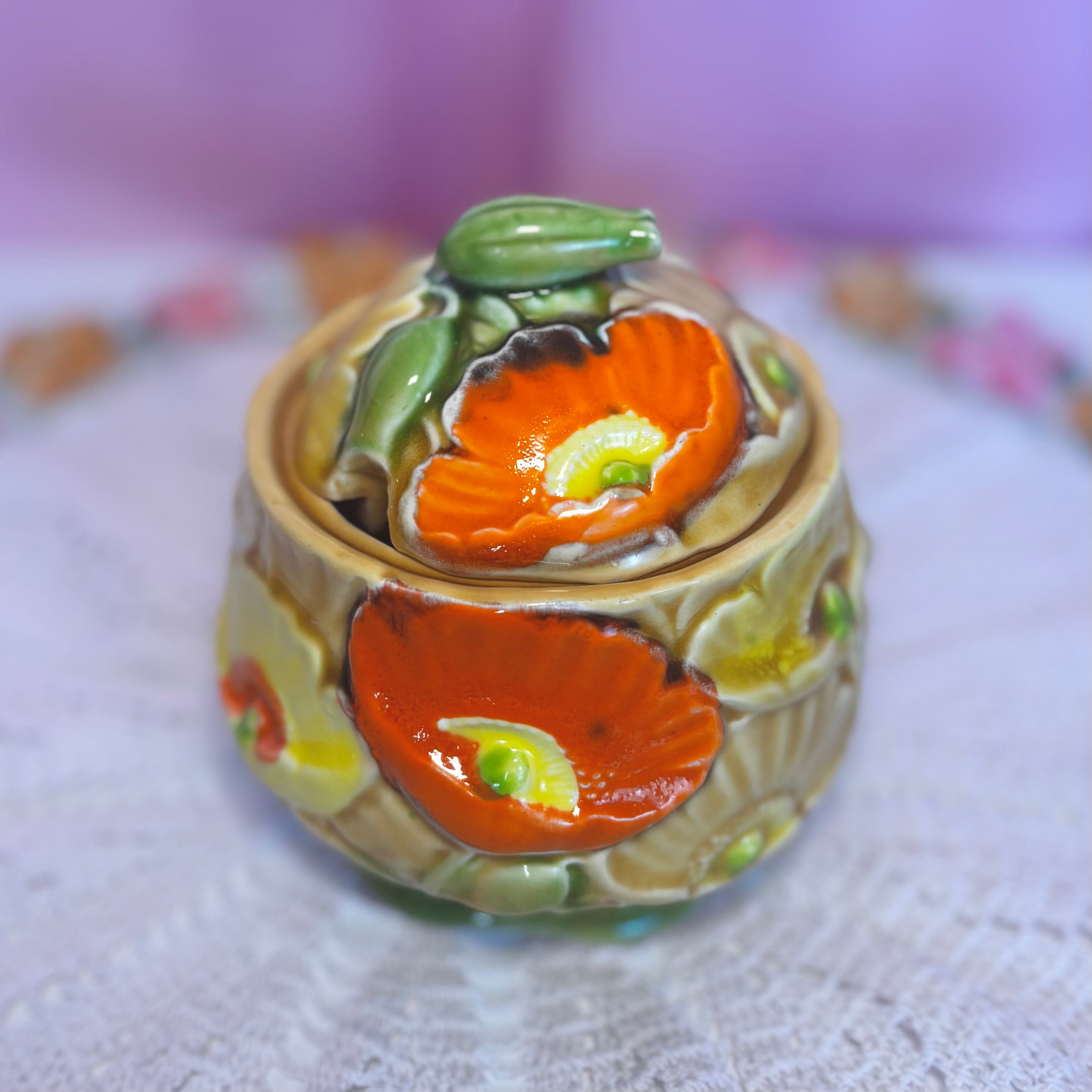 1970s Poppy sugar/jam pot