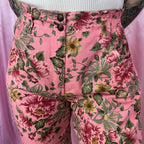 1980s Pink floral mom jeans, Unbranded, size 10