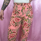 1980s Pink floral mom jeans, Unbranded, size 10