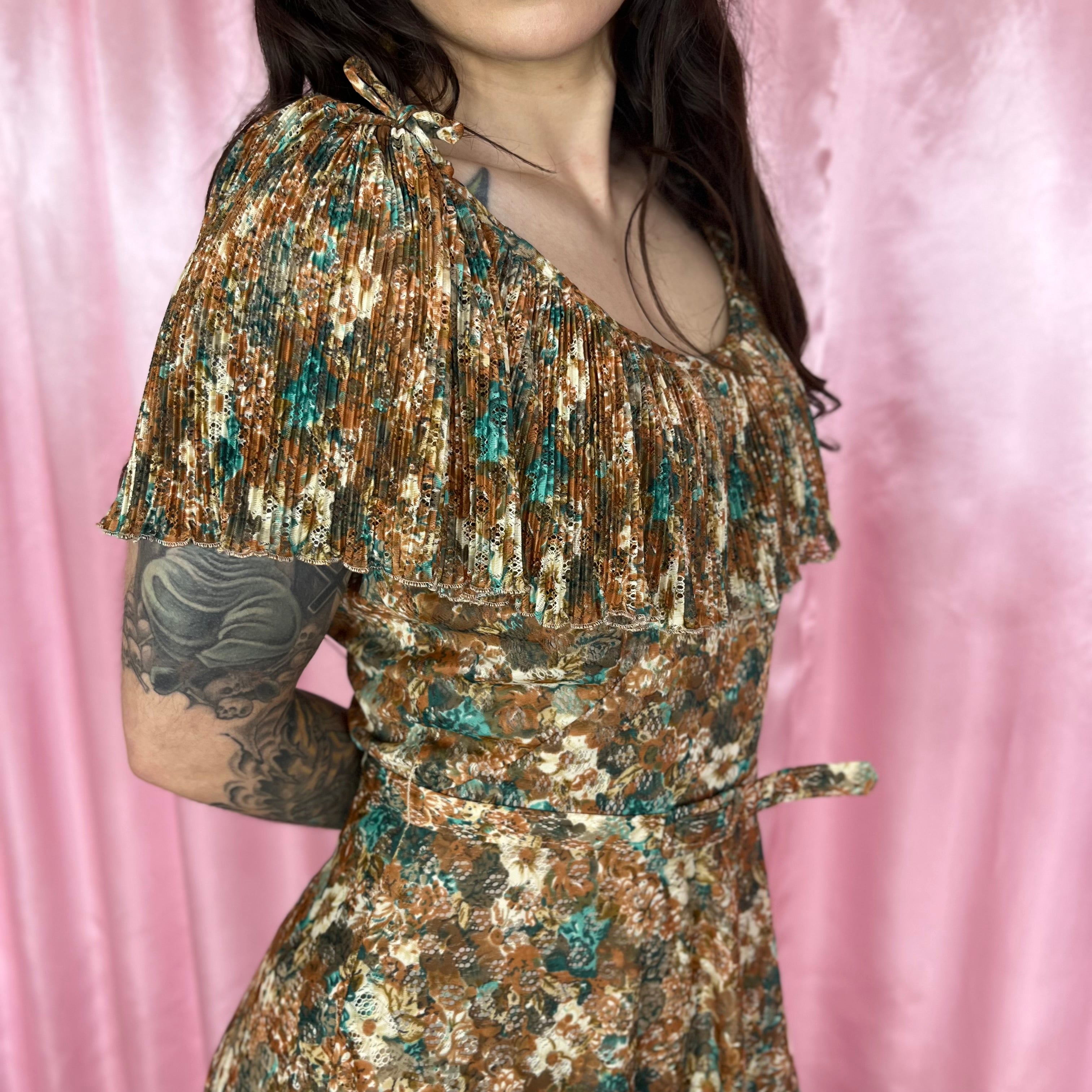 1970s Floral lace dress, Kati by Laura Phillips, size 8