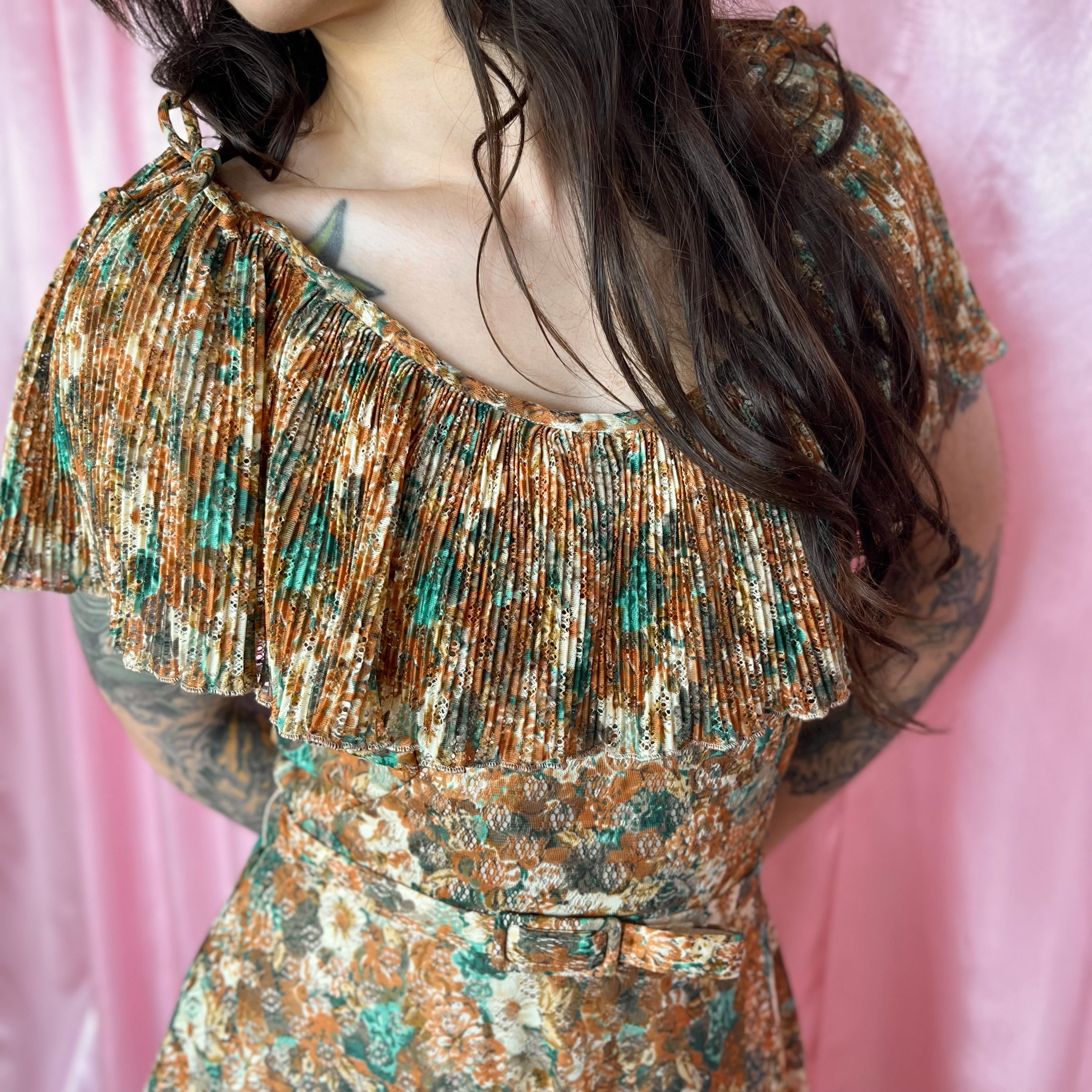 1970s Floral lace dress, Kati by Laura Phillips, size 8