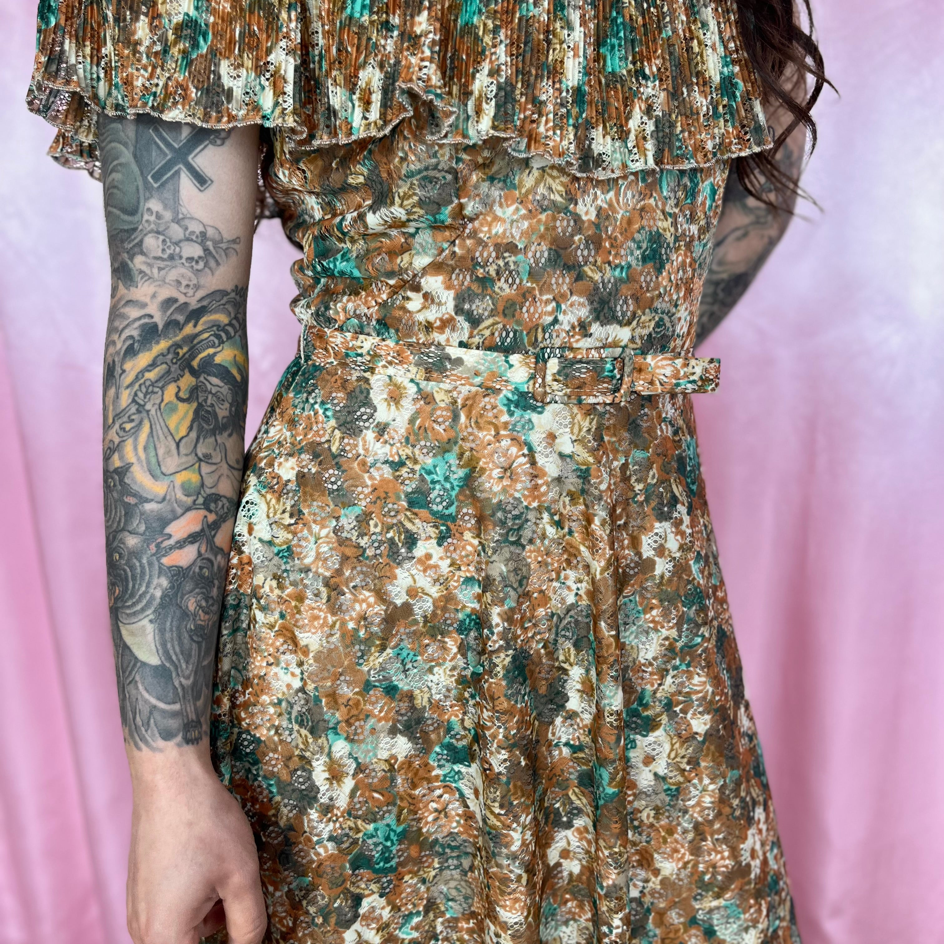 1970s Floral lace dress, Kati by Laura Phillips, size 8