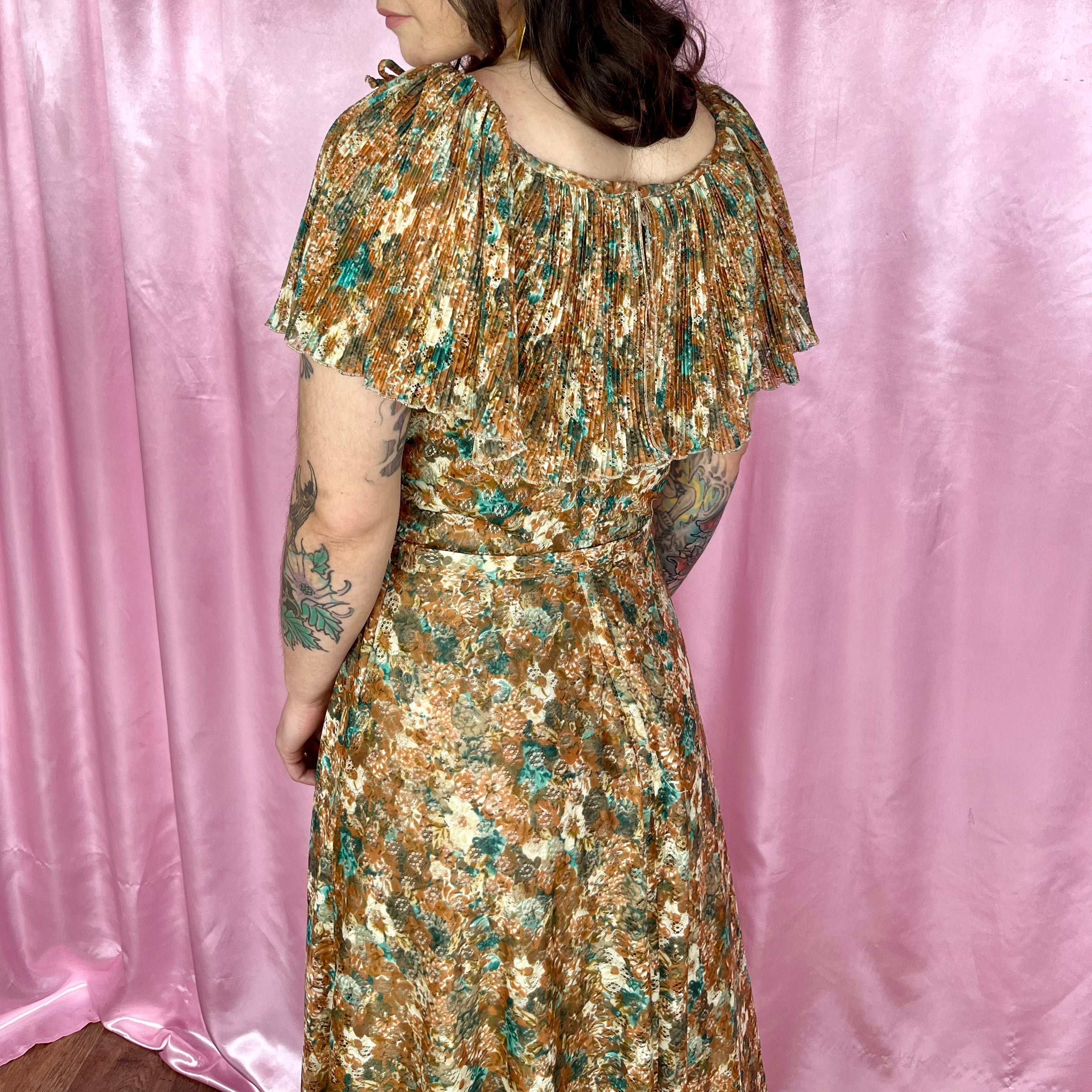 1970s Floral lace dress, Kati by Laura Phillips, size 8